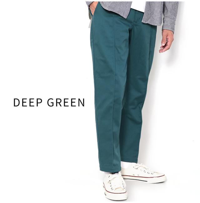 BIGMIKE ビッグマイク ピンタック チノパンツ ディープグリーン 正面