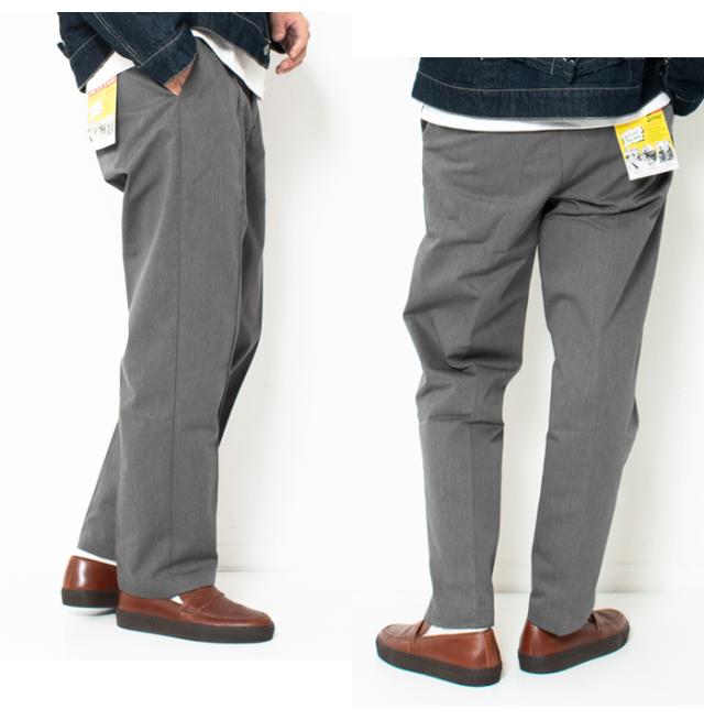 ビッグマイク ピンタックチノ 杢グレー サイドシルエット バックスタイル