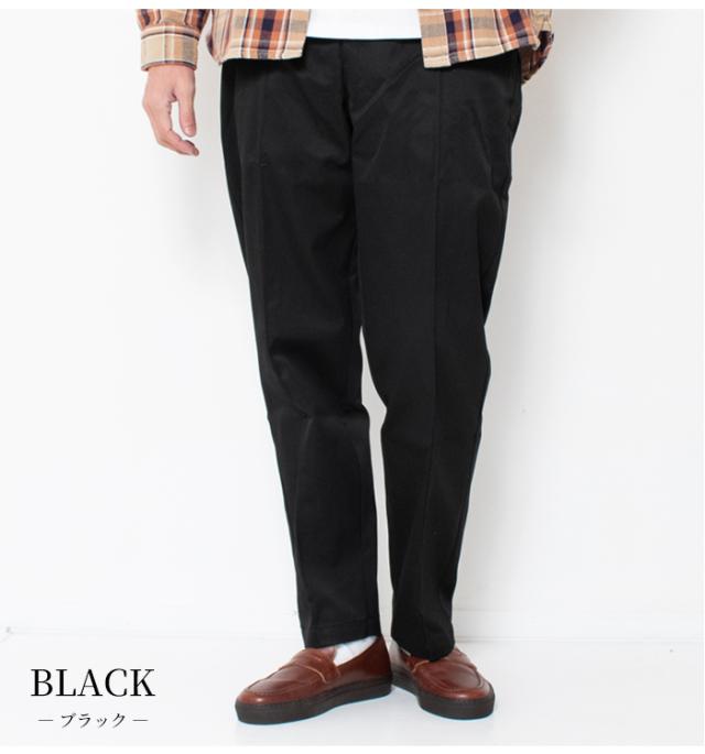 ビッグマイク ピンタックチノ ブラック 黒 正面 フロント