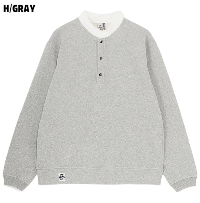 ャムス ハリケーントップ 裏起毛 ヘザーグレー 平置き画像