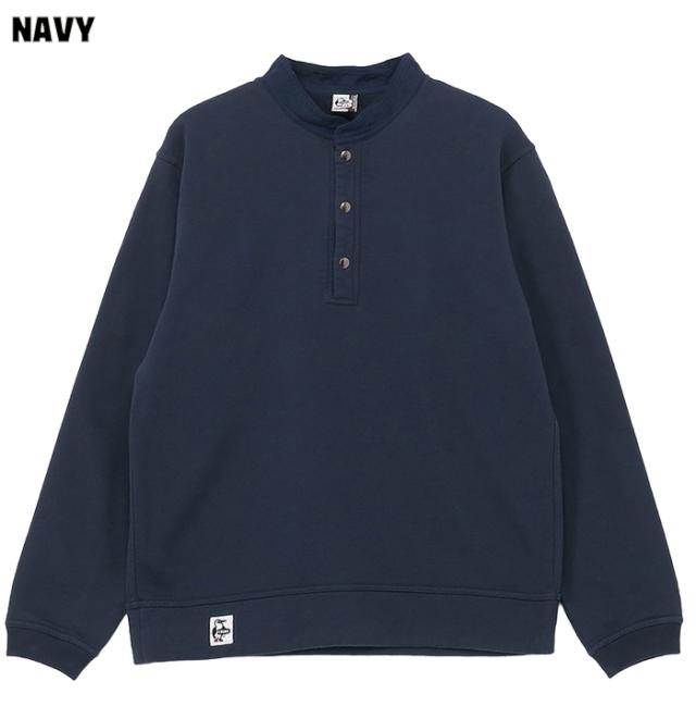 チャムス ハリケーントップ 裏起毛 ネイビー 平置き画像