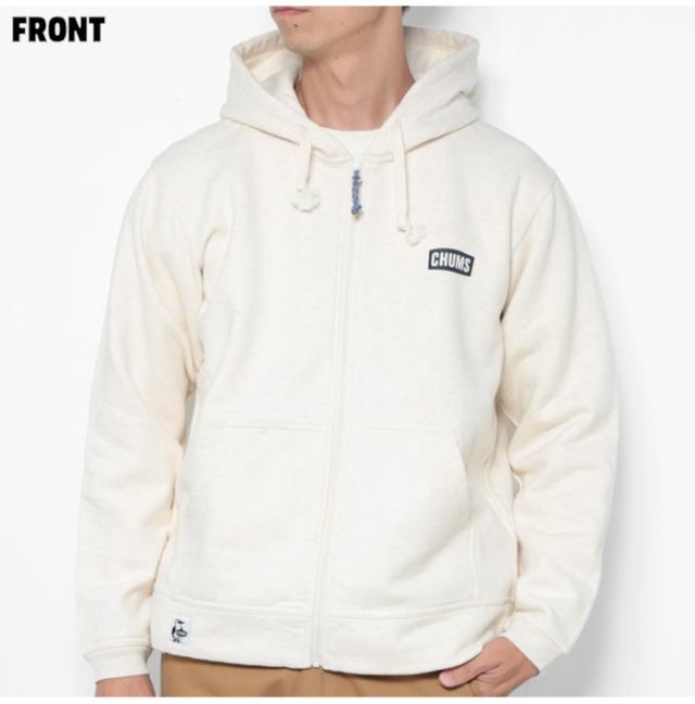 CHUMS チャムス ブービーフェイス ジップアップパーカー 着用画像 前