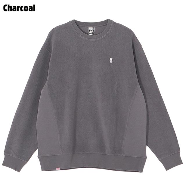 チャムス CHUMS トラウトボーン クルートップ トレーナー スウェット メンズ チャコール 平置き