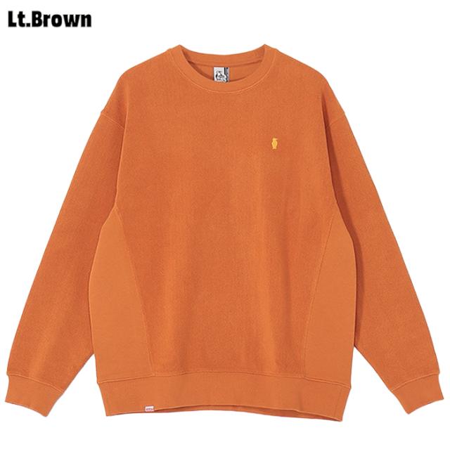 チャムス CHUMS トラウトボーン クルートップ トレーナー スウェット メンズ ライトブラウン オレンジ 平置き