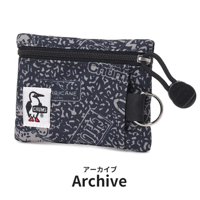 チャムス CHUMS リサイクル キー コインケース CH60-3574 アーカイブ 総柄 黒 26SS