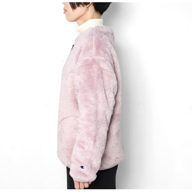 チャンピオン フリースジャケット 着用画像 ライトパープル サイド