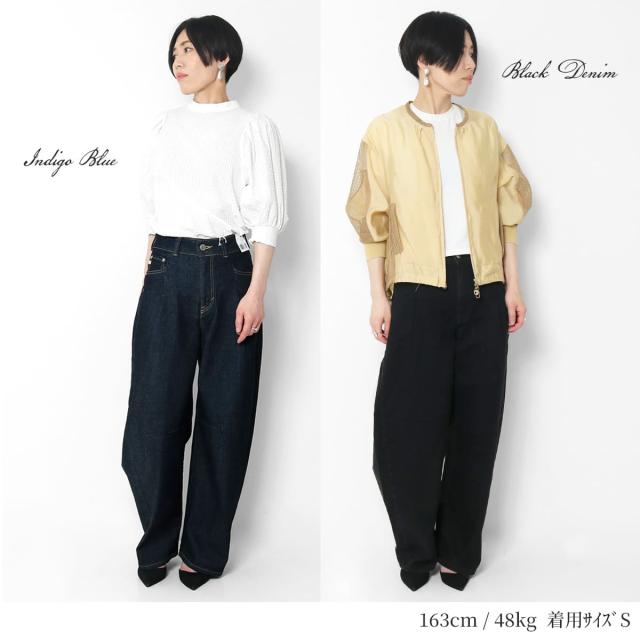 モデル着用画像。モデル、163cm48kg、着用サイズ・S