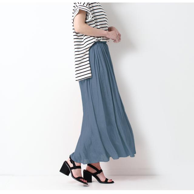ロングスカート フレアスカート ギャザースカート スカート 長め