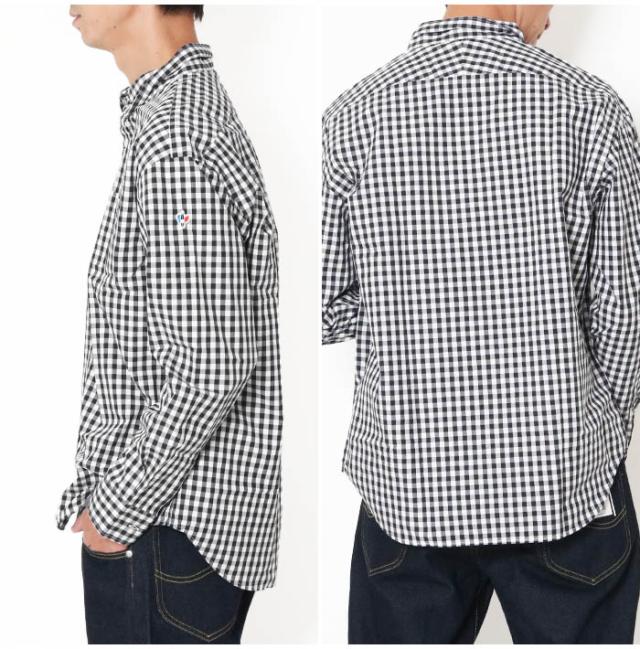 ギンガムチェックシャツ 長袖 メンズ ブラック