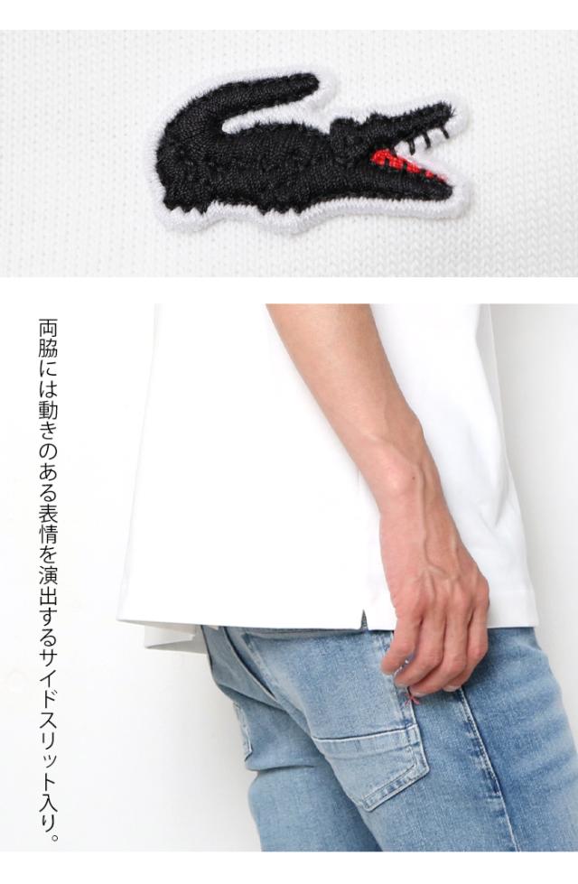ラコステ LACOSTE Tシャツ 半袖 ロゴ プリント 両脇スリット 胸ロゴ