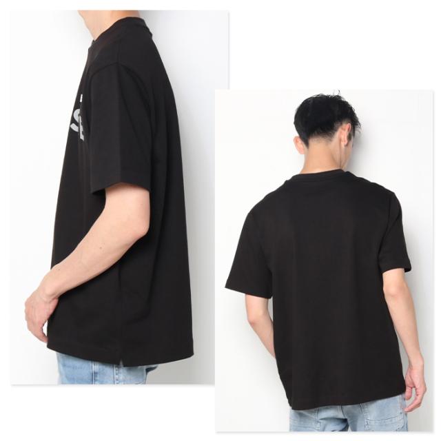 ラコステ LACOSTE Tシャツ 半袖 ロゴ プリント ブラック 黒 横 後ろ