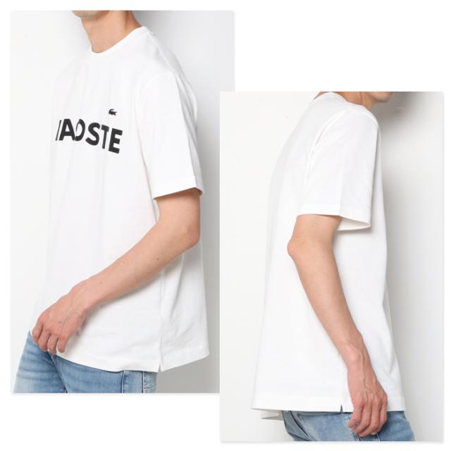 ラコステ LACOSTE Tシャツ 半袖 ロゴ プリント ホワイト 白 横 後ろ