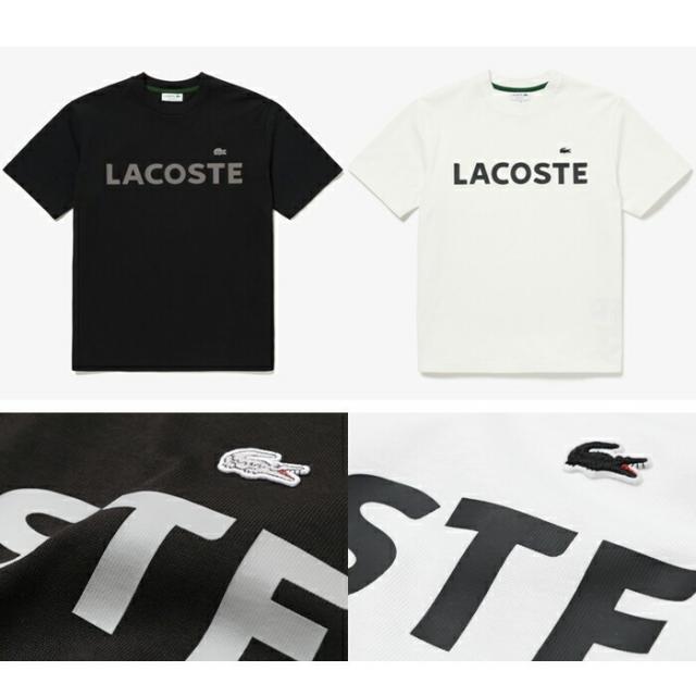 ラコステ LACOSTE Tシャツ 半袖 ロゴ プリント ブラック 黒 ホワイト 白 カラーバリエーション