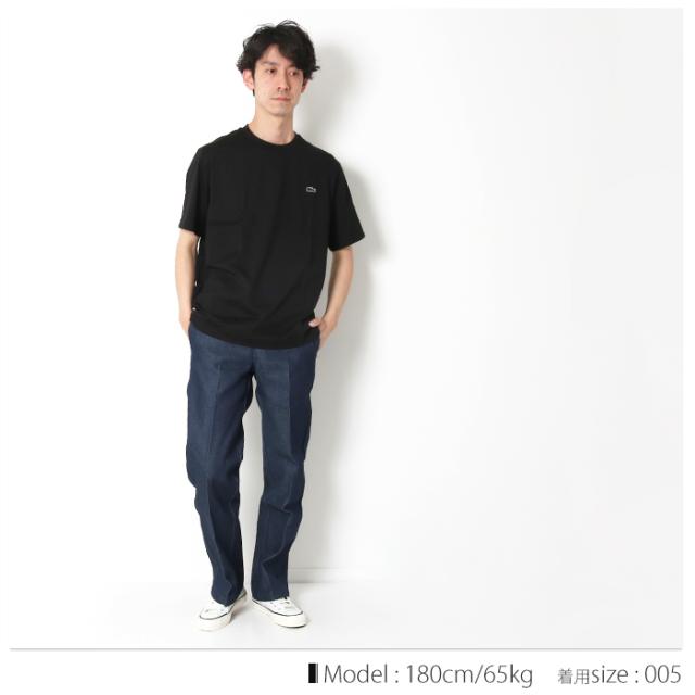 LACOSTE ラコステ 半袖 Tシャツ クルーネック 胸ロゴ ワニロゴ ブランド 全身 180cm 着用サイズ5