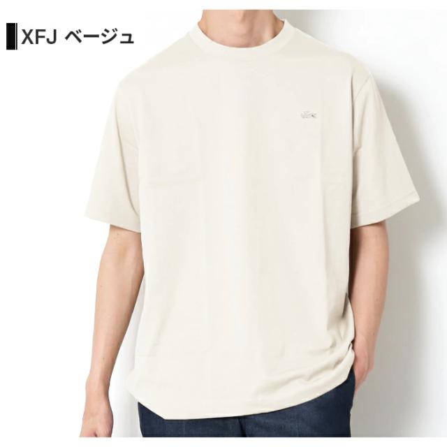 LACOSTE ラコステ 半袖 Tシャツ クルーネック 胸ロゴ ワニロゴ ブランド XFJ ベージュ 正面