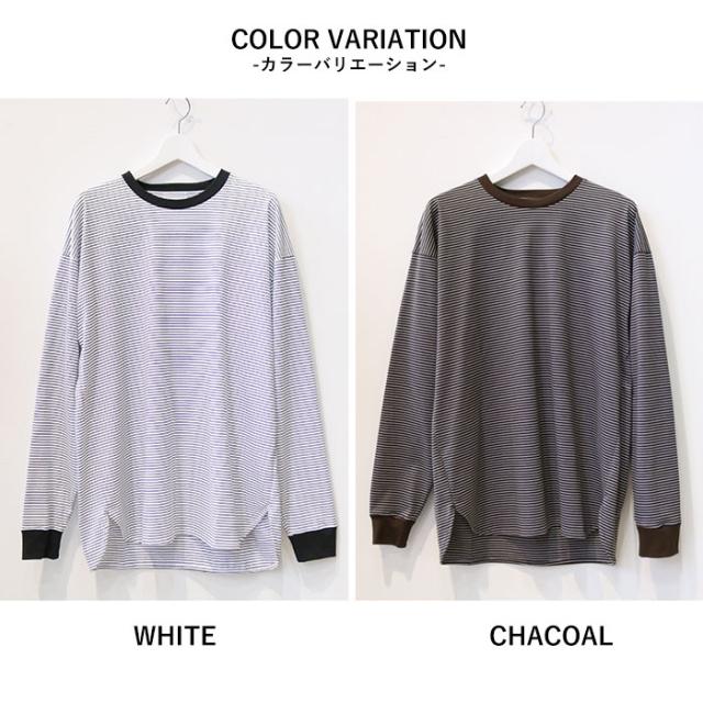 bettaku ベッタク 1タック ボーダー 長袖Tシャツ [Lot/BET-K17002-231] 日本製 メンズ カットソー 長袖 Tシャツ ロンT ブランド カジュアル 国産 父の日 プレゼント 春 秋 冬 大人カジュアル 白 チャコール bettaku ベッタク 1タック ボーダー 長袖Tシャツ [Lot/BET-K17002-231