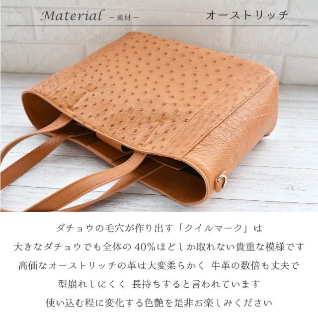 オーストリッチ 本革 2way ハンドバッグ レディース 女性 ショルダー 