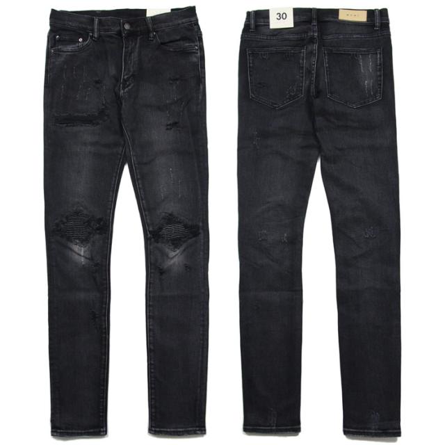 mnml X162 スキニーデニム ブラック size34（mnml/ミニマル/蛇腹パンツ 