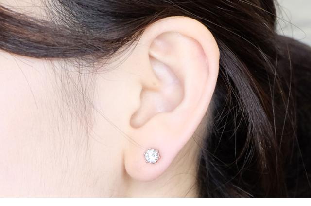 モアサナイト ソリティア ネックレス & ピアス & リング セット