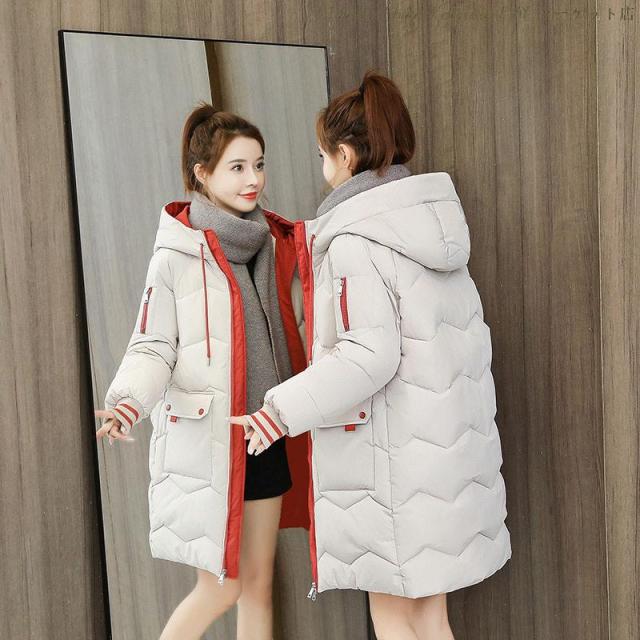 女性用ウィンタージャケットコートロングパーカス女性コットン