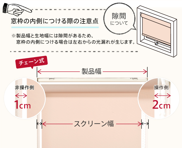 窓枠内側につける際の注意点