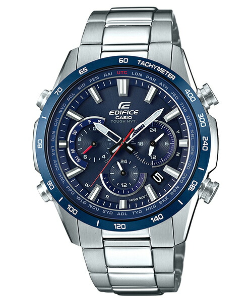 エディフィス サファイアガラス 新品 EQW-T650DB-1AJF シルバー メンズ