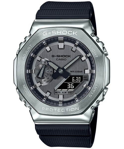 G-SHOCK シルバー メタルベゼル GM-2100-1AJF メンズ 腕時計 電池式 ...