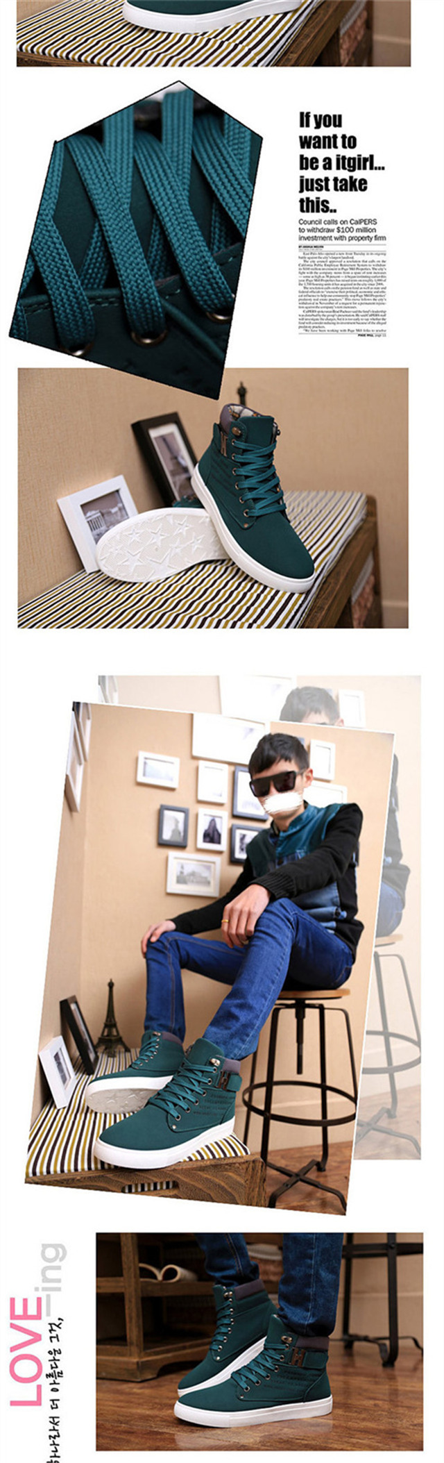 秋新作 ハイカット スニーカー メンズ ウォーキングシューズ 24〜28.5cm 運動靴 メンズ 靴 シューズ ジョギング