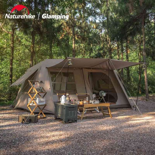 新作】 Naturehike Village13 Plusワンタッチテント Ti black 前