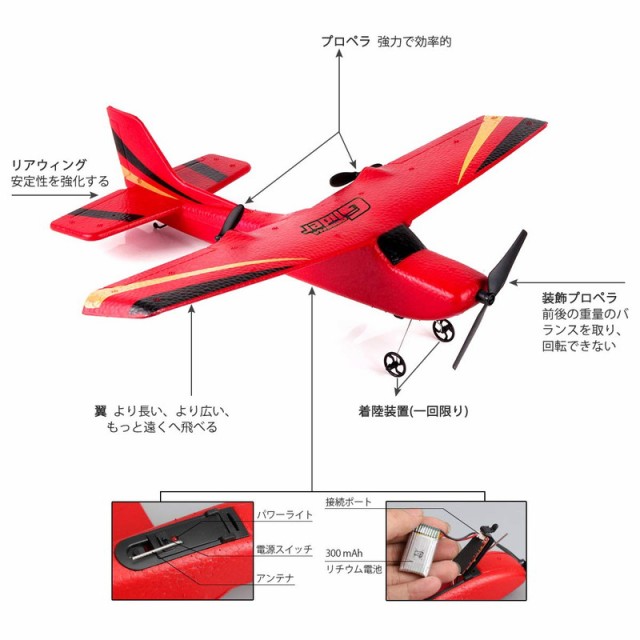 ラジコン飛行機 ラジコン 飛行機 2.4GHz RC飛行機 電動 簡単に飛ばせる 子供と初心者向けのラジコングライダー 子供 プレゼントの通販はau  PAY マーケット - 雅美良品 | au PAY マーケット－通販サイト