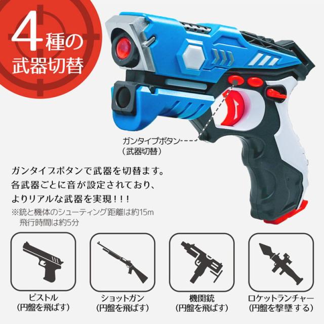銃 おもちゃ レーザーガン 2個セット アクショントイ UFO