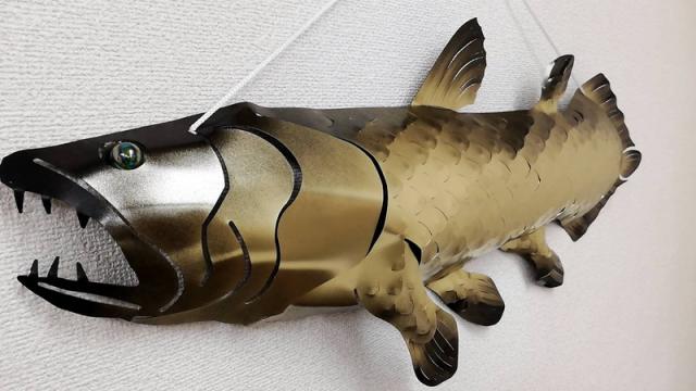 インテリア オブジェ ゴールド調 シーラカンス NH-020【壁 魚
