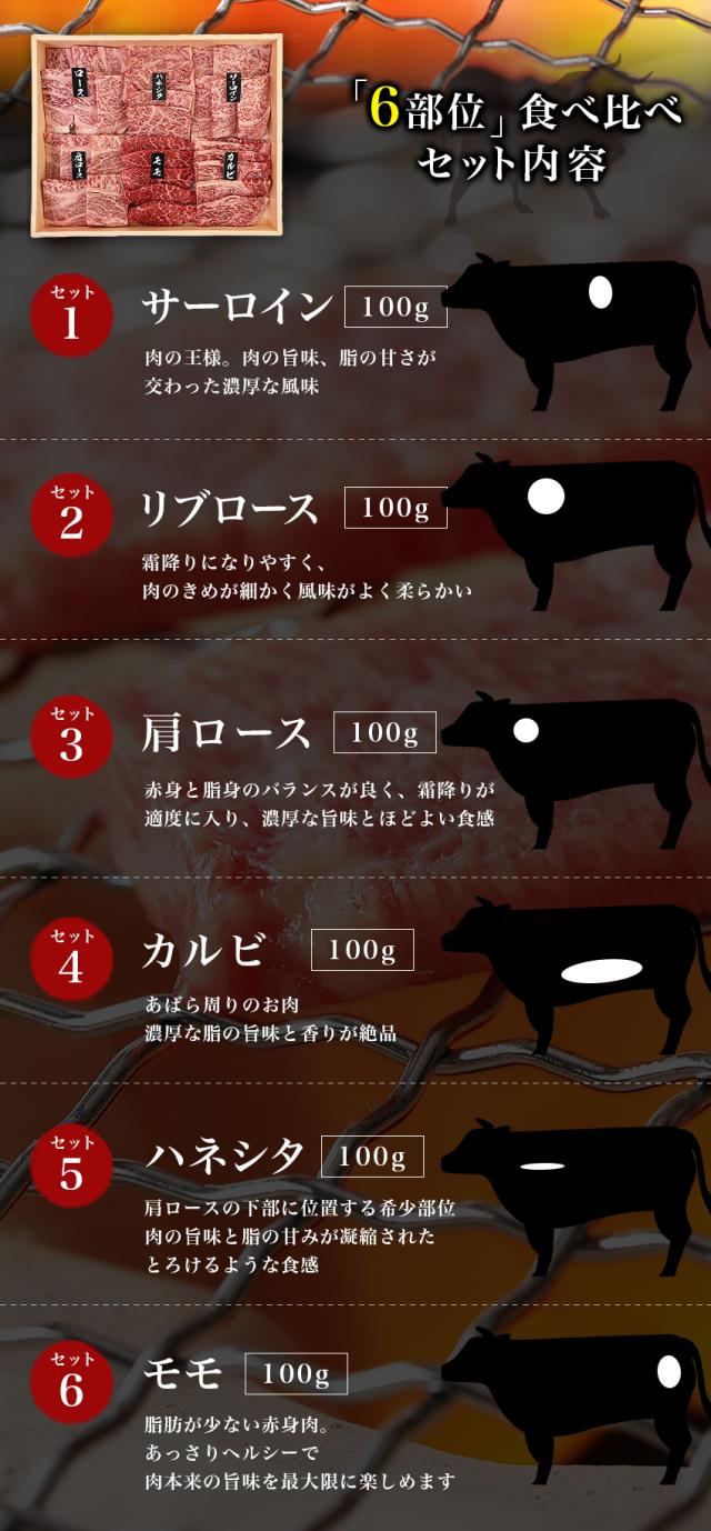 【焼肉6種の盛合わせ】国産黒毛和牛特選焼肉6種セット