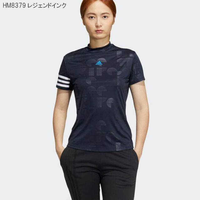 アディダス ゴルフ エンボスプリントS/Sモックネックシャツ レディース 2022年春夏モデル TO688
