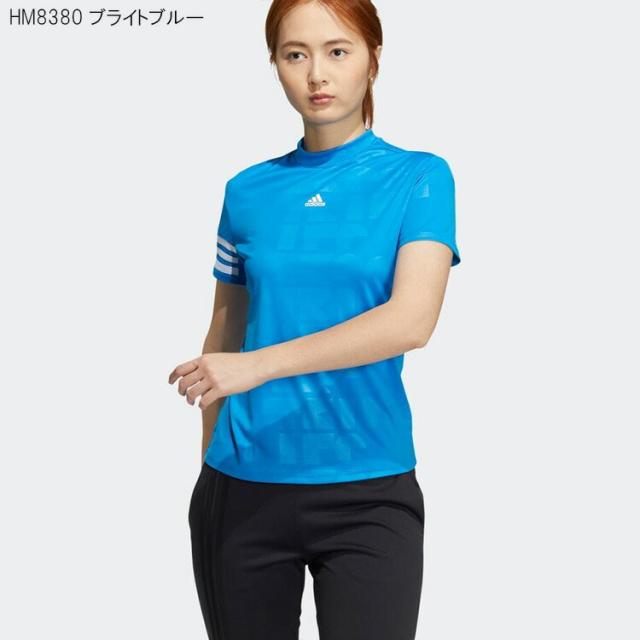 アディダス ゴルフ エンボスプリントS/Sモックネックシャツ レディース 2022年春夏モデル TO688