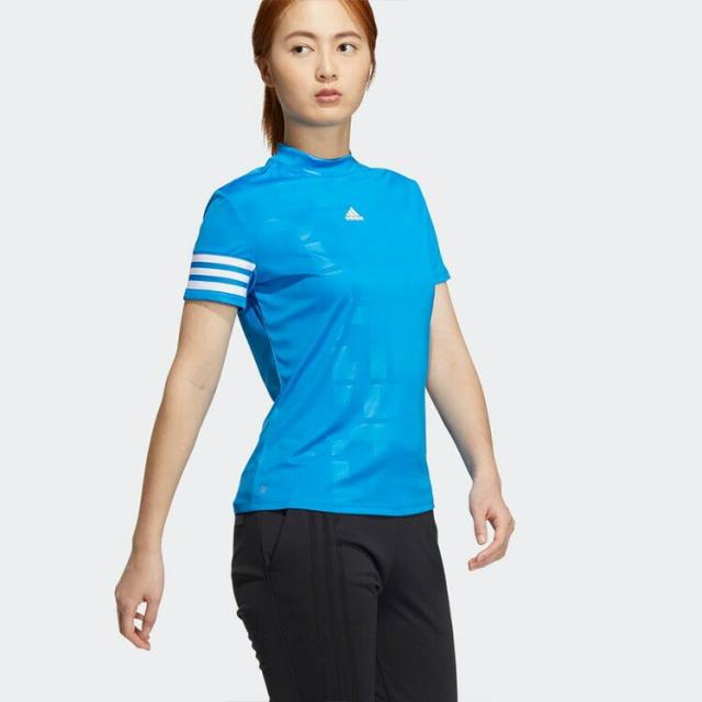 アディダス ゴルフ エンボスプリントS/Sモックネックシャツ レディース 2022年春夏モデル TO688