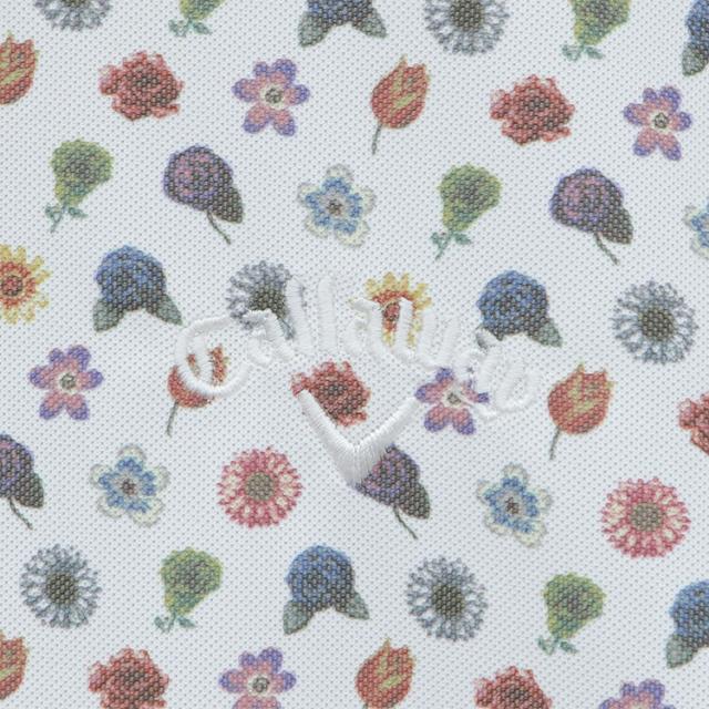 キャロウェイゴルフ レディース スモールフラワープリントカノコ 半袖シャツ C22134208