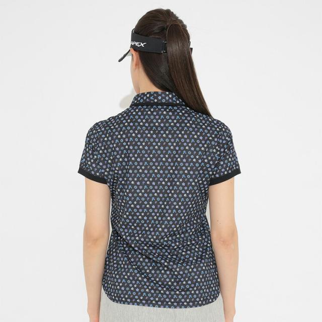 キャロウェイゴルフ レディース スモールフラワープリントカノコ 半袖シャツ C22134208