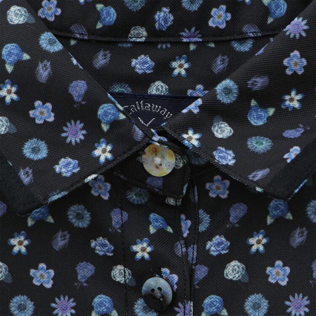 キャロウェイゴルフ レディース スモールフラワープリントカノコ 半袖シャツ C22134208