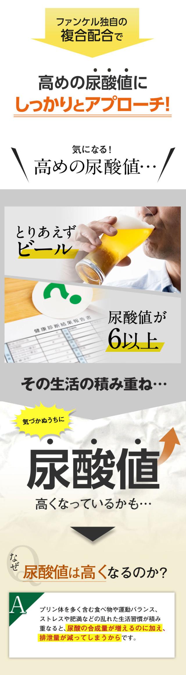 高めの尿酸値にアプローチ