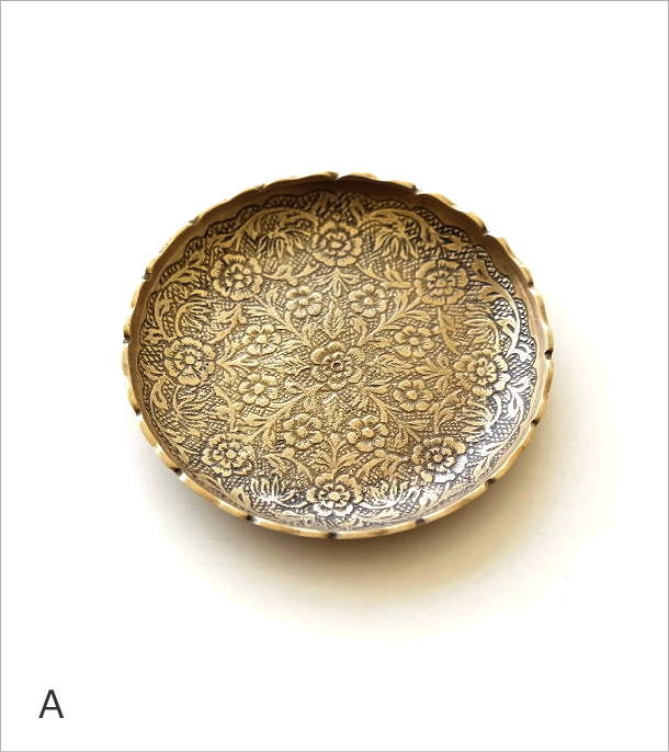 ①ハンドメイド　鍛金　真鍮　円　丸　マルチ　皿　アンティーク風　プレート　トレイ it485s_002.jpg