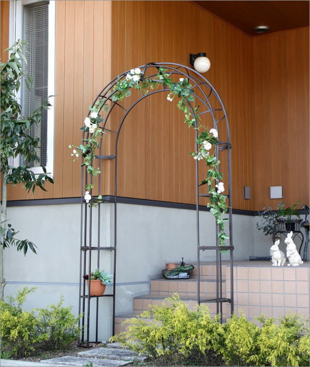 ガーデンアーチ おしゃれ かわいい アイアン シンプル 高さ237cm