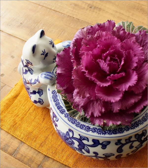 骨董 火鉢 染め付け モダン レトロ花 メダカ 睡蓮鉢 金魚 テーブル 骨董 火鉢 染め付け モダン レトロ花 メダカ 睡蓮鉢 金魚 テーブル