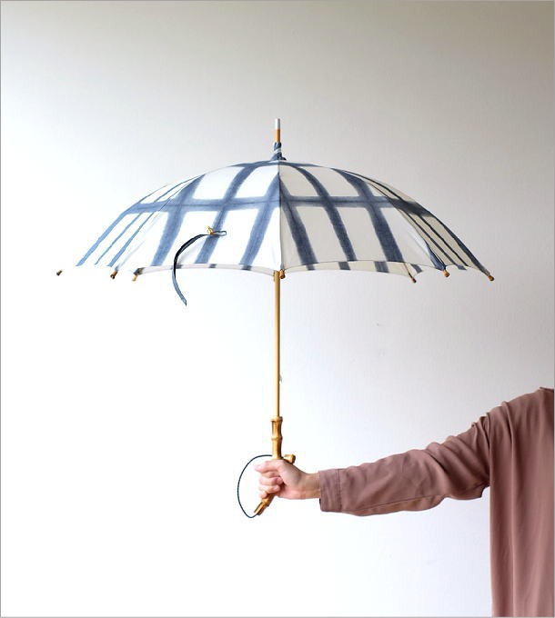 日傘 日本製 UVカット コットン100% 綿 サークル柄 紫外線カット 