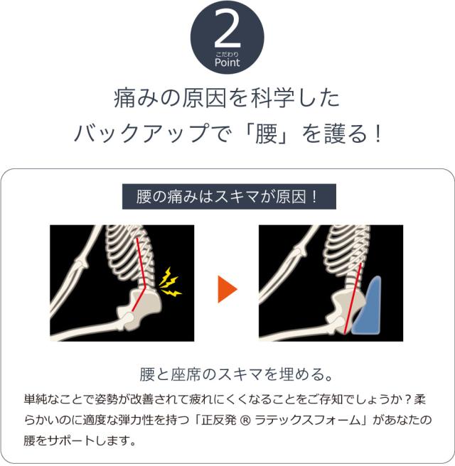 痛みの原因を科学したバックアップで「腰」を護る!