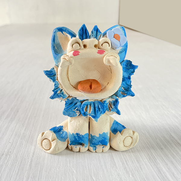 ほのぼのシーサー 花付き