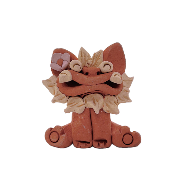 ほのぼのシーサー 花付き