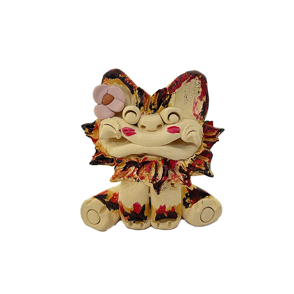 ほのぼのシーサー 花付き