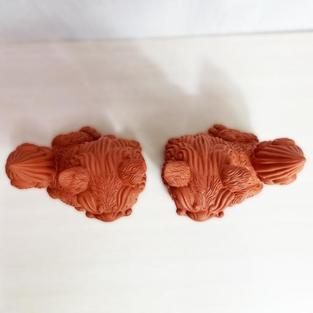 大獅子シーサー 素焼風 茶 座