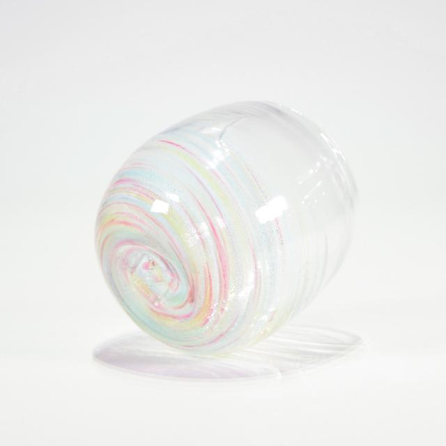 さざ波ビアグラス 金赤全体